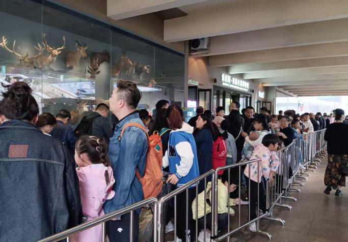 陕西自然博物馆双节延时开放获好评​